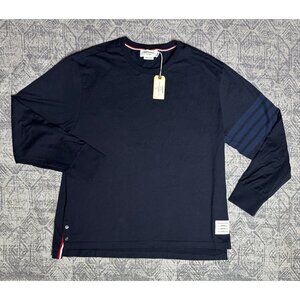 Thom Browne LS Rugby Tee W/4Bar In Med Weight Jersey